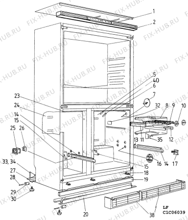 Взрыв-схема холодильника Electrolux AR4671W - Схема узла C10 Cabinet/Interior